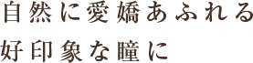 自然に愛嬌あふれる 好印象な瞳に